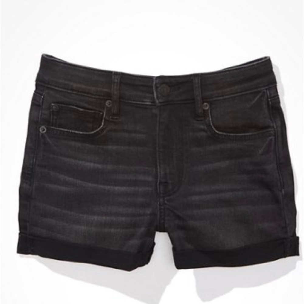 Black Washed Denim Next Level Stretch Shorts